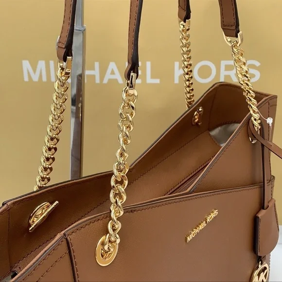 MICHAEL KORS LG X CHAIN SHOULDER TOTE & WALLET SET - Picture 11 of 16